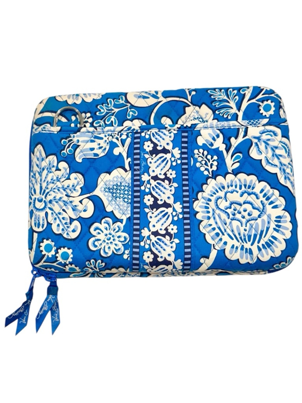 Vera Bradley Blue and White Quilted Hard Shell Padded Floral Laptop Case - Picture 6 of 6